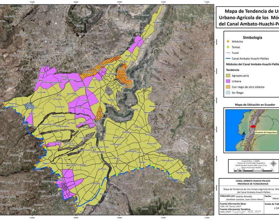 Mapa de de Tendencia de Uso Urbano Agricola del Canal AHP - 